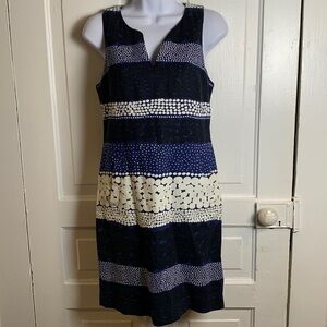 Banana Republic collaboration with Marimekko Linen Blend Navy Blue Dress Size 0